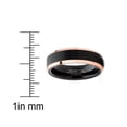 thumbnail image 3 of Mens Tungsten Wedding Band Ring Black Rose Goldtone Edges 4MM, 3 of 3