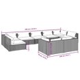 thumbnail image 4 of vidaXL 9 Piece Garden Lounge Set with Cushions Brown Poly Rattan, 4 of 4