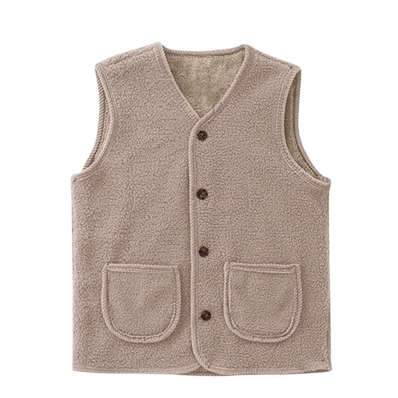 fatyb Women's Fleece Vest with Pockets Sleeveless V Neck Jacket Button down Lightweight Casual Outerwear