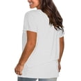 thumbnail image 3 of Blouses à Manches Courtes pour Femmes Mode pour Femmes Uni Col Rond T-Shirt à Manches Courtes Blouse Hauts Amples Femmes Hauts à Manches Courtes Femmes Blouse à Manches Courtes Hauts à Manches Courtes pour Femmes, 3 of 5