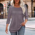 thumbnail image 1 of Pxiakgy Vente Chaude!! Manches 3/4 pour Femmes Hauts Chemises Décontractées à Volants Plissés Mode Blouses d'Été Tendance Col Rond Automne/hiver Manches Sept Points Plissées sur la Poitrine Gris Foncé m, 1 of 4