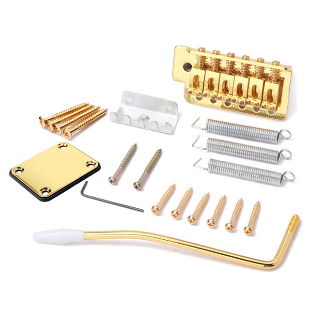 Guitar Bridge Decorative Multicolored Screws Handy Installation Metal Saddle Electric Plated Musical Equipment Neck Joint Plate Gold