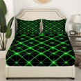 thumbnail image 3 of Erosebridal Teens Abstract Sheet Set Full, Green Strpied Geometry Bedding Sets Full Size, Modern Fashion Decor, 3 of 7
