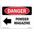 thumbnail image 1 of SignMission OS-DS-A-1218-L-2262 12 x 18 Po Signe de Danger OSHA - Poudre Magazine Flèche Gauche, 1 of 1