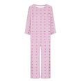 thumbnail image 3 of TIMIFIS Ensembles de Pyjama pour Femmes 2 Pcs - Pyjamas de la Journée Valentines pour Femmes - Ensembles de Pyjamas pour Dames à Manches Longues, Haut à Col Rond et Pantalon, Ensembles de Détente, 3 of 3