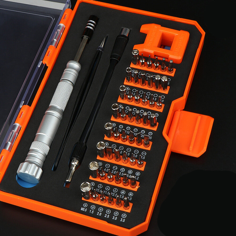 Amdohai 52-in-1 Precise Screwdriver Set Multi-Functional Portable Manual Screw Driver Bits Repairing Tools Kit for Electronics/Smartphone/Notebook/Watch
