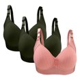 thumbnail image 2 of Bras for Women, 3PC Womans Large Size Solid Color Without Steel Ring Gathering Comfortable Bras Daily Bra, 2 of 3