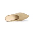 thumbnail image 4 of BLISSFUL STEP Sandales à Talons Hauts Blocs pour Femmes, Mules à Enfiler à Bout Pointu, Beige 8,5, 4 of 8