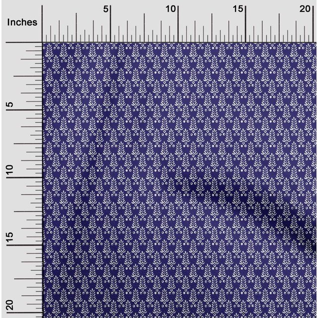 oneOone Viscose Jersey Fabric Leaves Block Print Fabric By Yard 60 Inch Wide