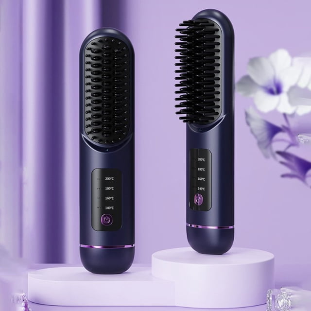 Vaidha Upgraded Negative Hydronium Charging Straight Hair Comb Smoothly Hair Without Damaging It Four Speed Temperature Adjustment Portable For Curling And Pulling