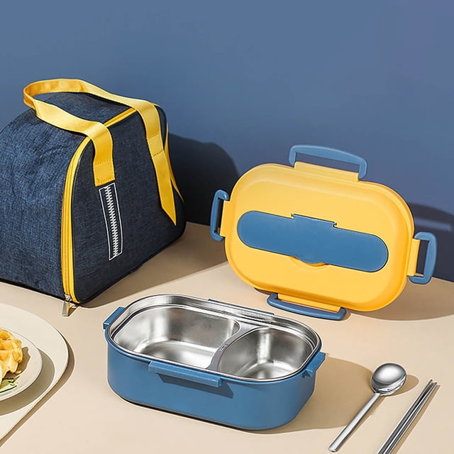 BKER Insulated Stainless Steel Lunch Thermal Food Container With Separate Compartments Microwave For Adults Kids
