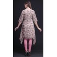 thumbnail image 4 of Bimba Feuilles Roses et Cardamine Floral Kurtas pour Femmes Ethnique Imprimé Asymétrique Hauts d'Été pour Femmes Petit, 4 of 6