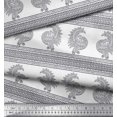 thumbnail image 3 of Soimoi Polyester Crepe Fabric Peacock Block Printed Craft Fabric by The Yard 42 Inch Wide, 3 of 3