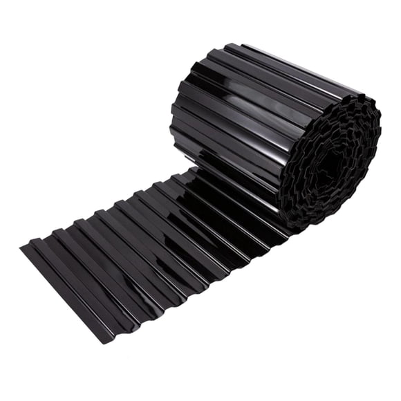 harayaa Corrugated Metal Garden Edging Black Easy to Mount Garden Edging Border for Park 15cm Width