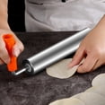 thumbnail image 3 of PRETXORVE Stainless Steel Rolling Pin Household Fixed Roller Type Rolling Pin Leather Treasure Weighted and Extended Dumpling Rolling Pin, 3 of 4
