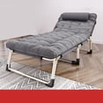 thumbnail image 1 of Lit Pliant une Personne Lit Pliant Chaise de Camping Lit Simple Fauteuil Inclinable Lit Pliant une Personne Chaise Longue Inclinable Pliante pour Camping Pause Déjeuner au Bureau Extérieur Urgence, 1 of 8