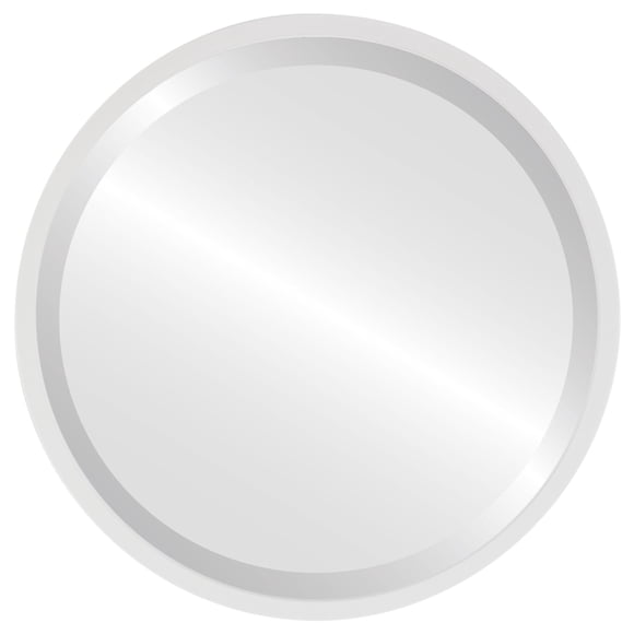 Miroir Rond Encadré London - Blanc Lin - 15 Pouces x 15 Pouces