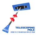 thumbnail image 3 of Snow Joe 4-In-1 Telescoping Snow Broom + Ice Scraper, 18-Inch Foam Head, Headlights (Blue), 3 of 8