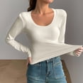 thumbnail image 4 of Lmnyox T-Shirt à Col Rond pour Femmes Manches Longues Décontracté Mode Basique Automne Hiver, 4 of 5
