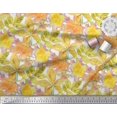 thumbnail image 1 of Soimoi Green Moss Georgette Fabric Autumn Leaves Decor Fabric Printed Yard 42 Inch Wide, 1 of 2