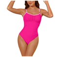 thumbnail image 1 of Huesdet Women Plus Size One Piece Swimsuit Athletic Tummy Control Ruched Bathing Suit with U-Back[Red,XL], 1 of 9