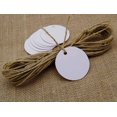 thumbnail image 1 of 500 Pcs White Card Paper Rectangular Shape Bonbonniere Wedding Favor Tags with Free Natural Jute Twine, 1 of 1