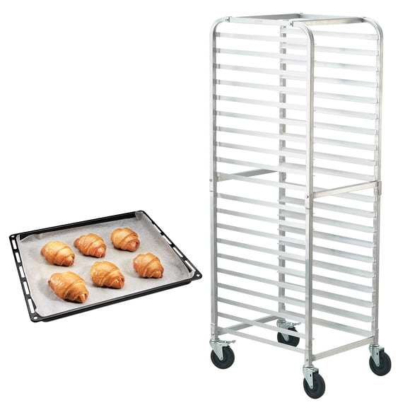 VEVOR Grille pour Moules à Petits Pains, Étagères de Boulangerie Commerciales à 20 Niveaux avec Roues de Frein, Chariot de Rangement en Aluminium pour Feuilles Mi-Longues et Pleines, Grille Rapide pour Cuisine et Maison, Équipement de Cuisson du Pain, 26 Pouces L x 20,4 Pouces L x 70 Pouces H