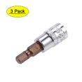 thumbnail image 1 of Unique Bargains 3 Pcs 1/4 Inch Drive x 5mm Hex Bit Socket, Standard Metric, S2 & Cr-V Steel, 1 of 3