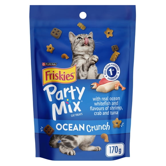 Purina Friskies Party Mix Ocean Crunch, Dry Cat Treats 170G