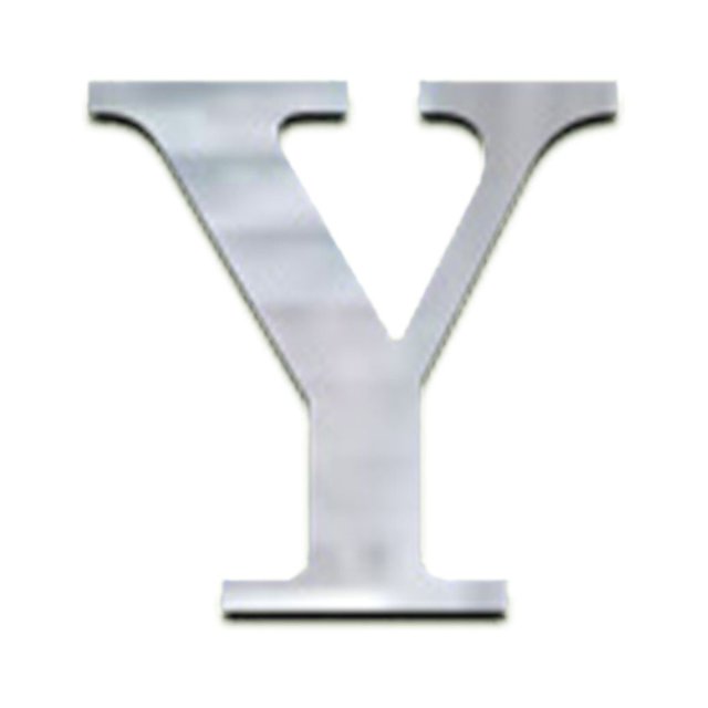 Transemion English Letters Mirror Sticker 3D Acrylic Alphabet Mirrored Decals DIY Room Home Decoration Wallpaper by Silver letter Y