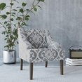 thumbnail image 5 of HomePop by Kinfine Fabric Upholstered Chair - Swoop Arm Accent Chair, Suri Blue Pattern, 5 of 5