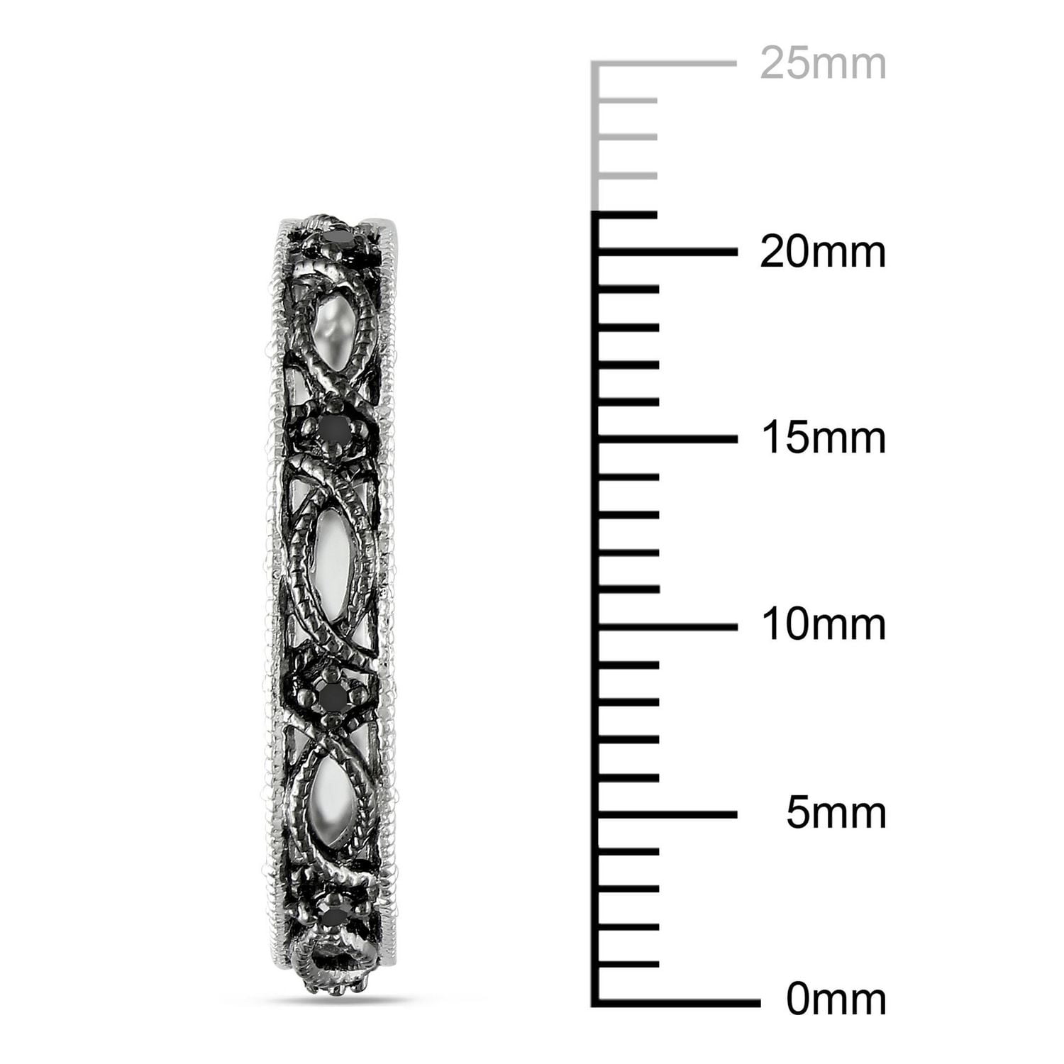 Anneaux d'oreille Asteria avec diamants noirs 1/10 CT poids total en argent sterling