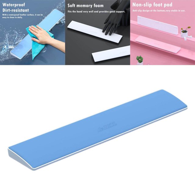 ziyahi PU Keyboard Wrist Rest Pad Anti-Skid Cushion for Desktop Computer Home 87-Keys Blue