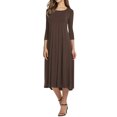 thumbnail image 1 of Nlife Robe Midi Évasée à Manches 3/4 et Col Rond pour Femmes, 1 of 4
