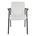 thumbnail image 2 of Fauteuil d'Appoint en Similicuir Blanc avec Cadre Noir, 2 of 5
