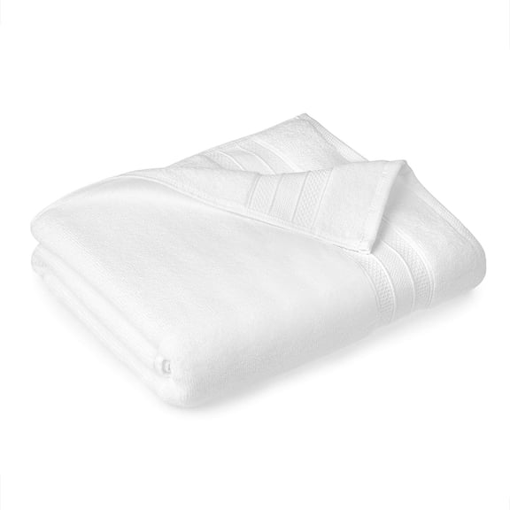 hometrends Solid 100% Cotton Bath Towel, 1 Piece, 550 GSM, Highly Absorbent & Soft Bathroom Towel, White