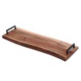 thumbnail image 1 of IH Casa Decor Acacia Wood Live Edge Serving Board With Iron Handles, 1 of 4
