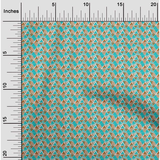 oneOone Tissu Georgette Viscose Orange Triangle Géométrique Matériel de Robe Tissu Imprimé Tissu au Mètre 42 Pouces de Large