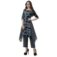 thumbnail image 3 of Moomaya Women's Plus Size Printed Asymmetric Kurti Pant Set, Cotton Chanderi, 1 Count, 3 of 6