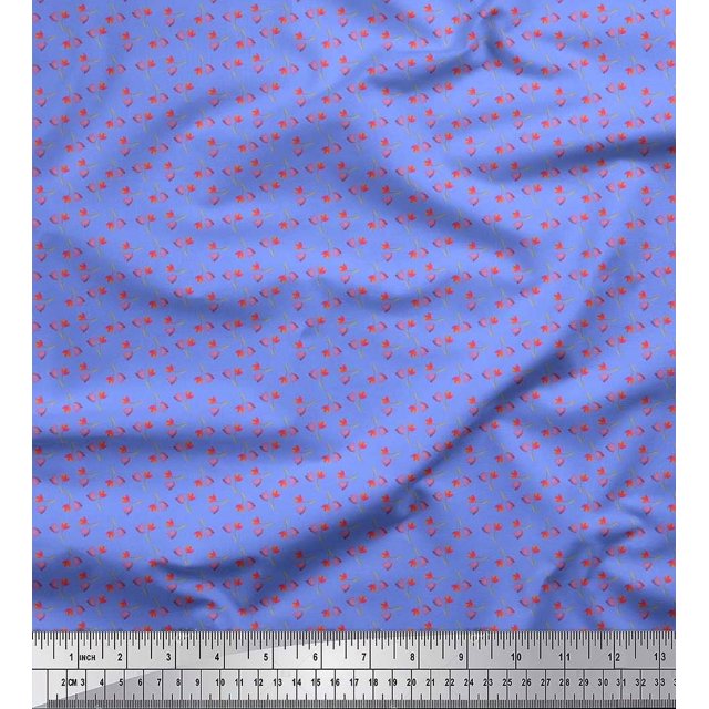 Soimoi Rayon Fabric Flower Artistic Printed Craft Fabric by The Yard 56 Inch Wide