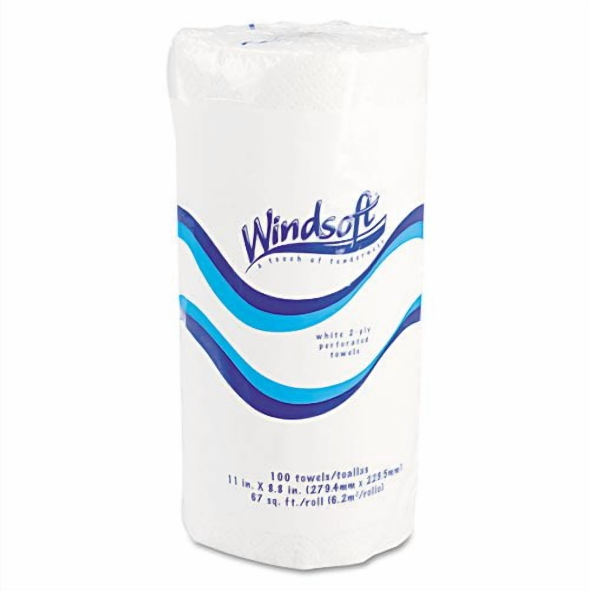 Windsoft - Perforated Paper Towel Rolls, 11" x 8 4/5", White, 100/Roll, 30 Rolls/Carton 1220CT (DMi CT