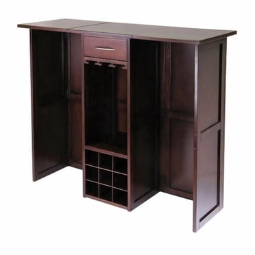 Winsome - Newport wine bar in Walnut finish - 94350