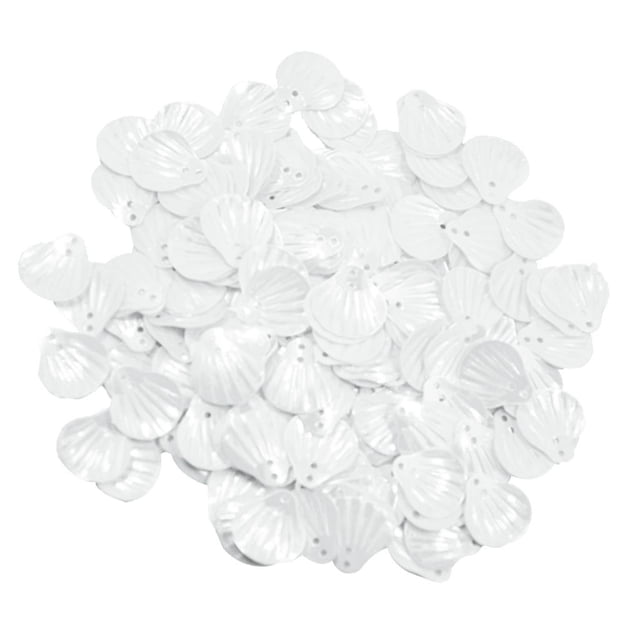 veasfak 15mm DIY Shell Loose Sequin Paillette Sewing Garment Embellishment Wedding Craft White