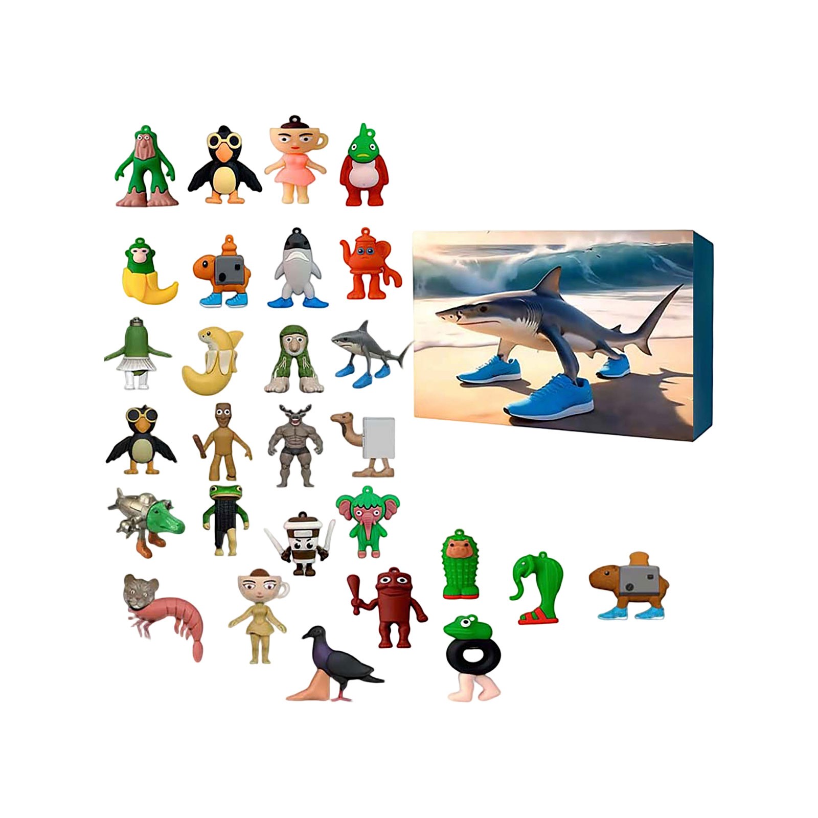 LEEYNEER 24 Pack Tralalero Tralala Italian Brainrot Action Figures