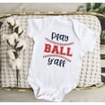 thumbnail image 2 of WEAIXIMIUNG Mom Baby Clothes Men's Baby Shirt Short Sleeve Baseball Cartoon Print Cute Print Ha Solid Color Triangle Bag Fart Clothes 12-18 Months, 2 of 8