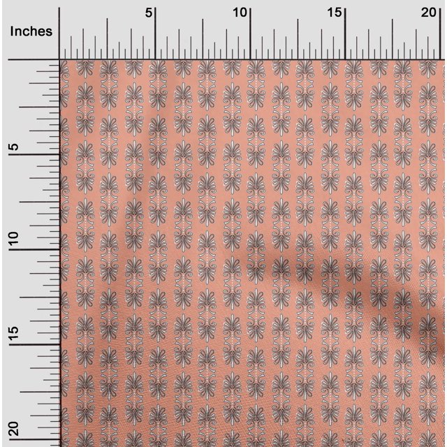 oneOone Cotton Cambric Fabric Dot & Floral Block Decor Fabric Printed BTY 56 Inch Wide