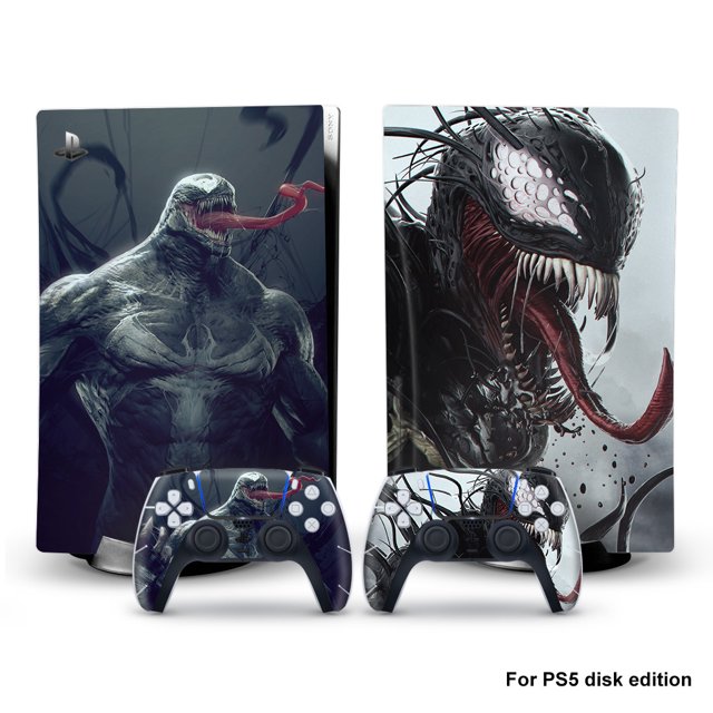 HTOOQ Playstation 5 Venom PS5 Adhesive Skin Decal Controller Stickers Set Scratch-Resistant