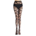 thumbnail image 1 of Intimates Women Sexy Fishnet Stocking Open Soft Tights Lingerie Transparent Lace Bodysuit One Size, 1 of 1