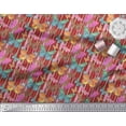 thumbnail image 2 of Soimoi Modal Satin Fabric Stripes & Butterfly Decor Fabric Printed Yard 42 Inch Wide, 2 of 5