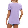 thumbnail image 4 of AherBiu Womens Tops Puff Short Sleeve Crewneck T Shirts Spring Summer Casual Solid Color Tees Blouses, 4 of 6